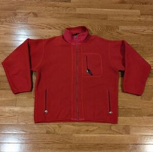 Patagonia Vintage Synchilla Red Fleece Full-zip Jacket Made In The USA Large